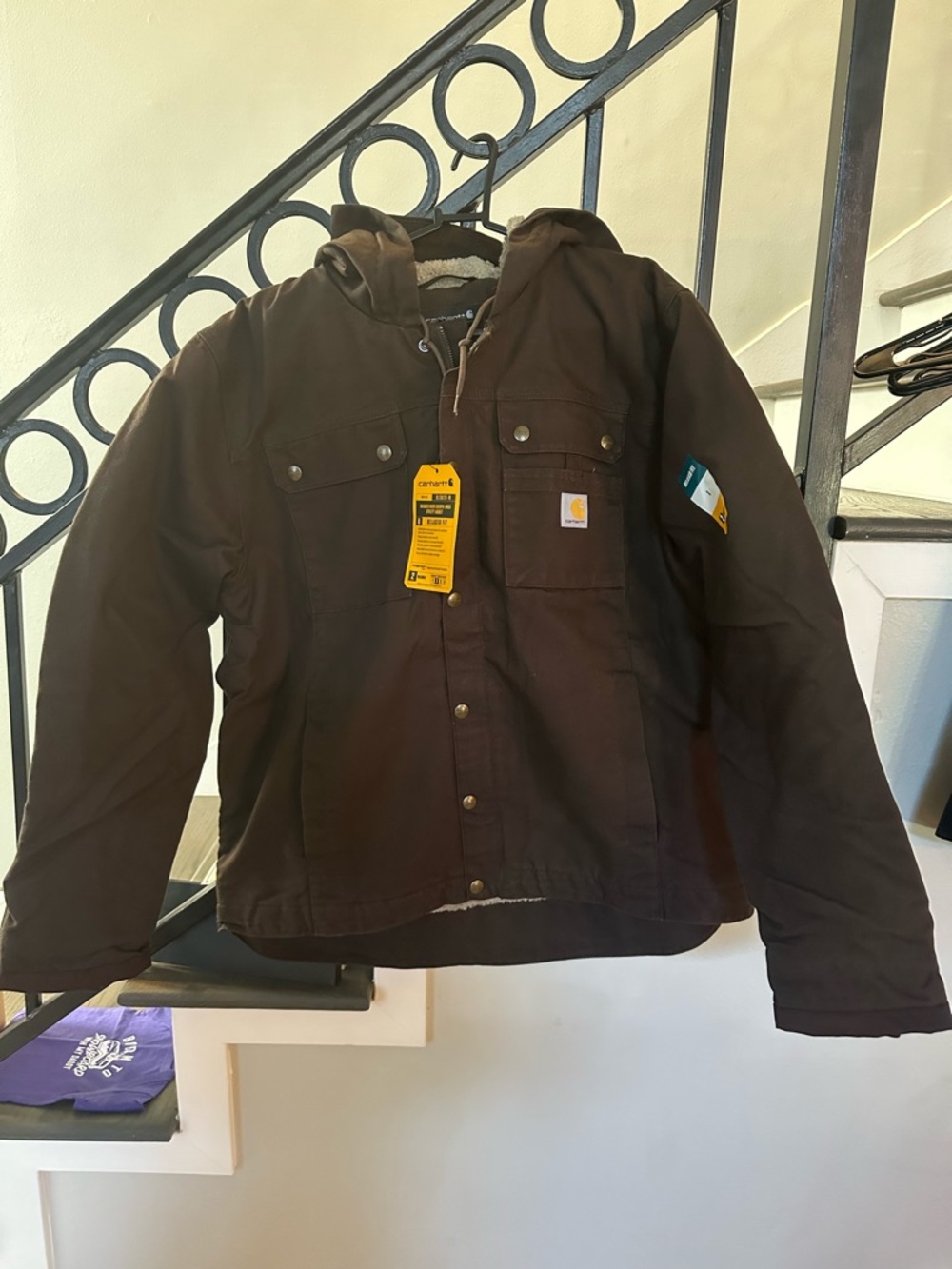 NWT Carhartt Men’s Dark Brown Hooded Duck Bartlett Jacket
